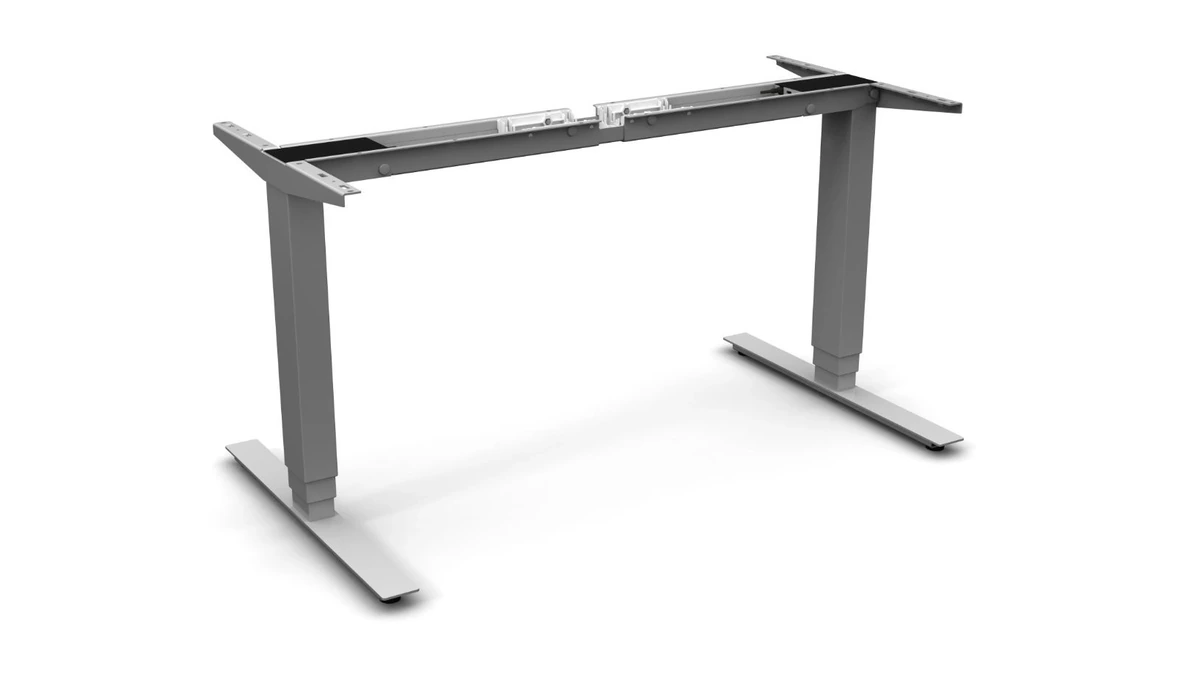 TOPFORM Tischgestell plus elektrisch verstellbar in Weißaluminium RAL 9006